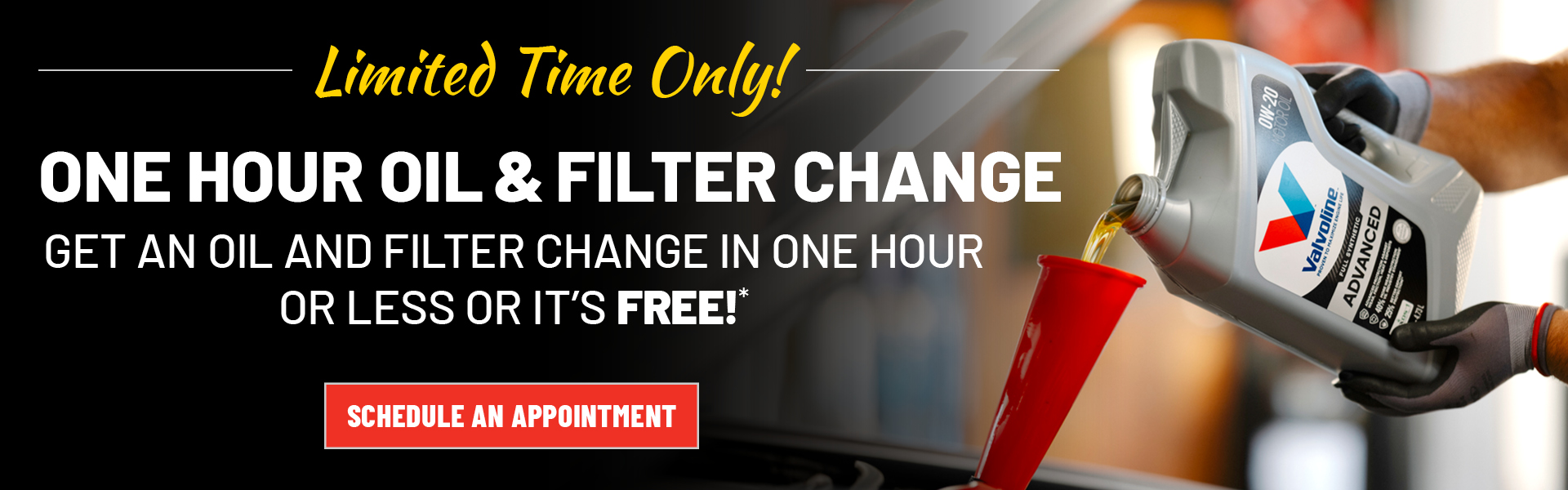 One hour or less oil change